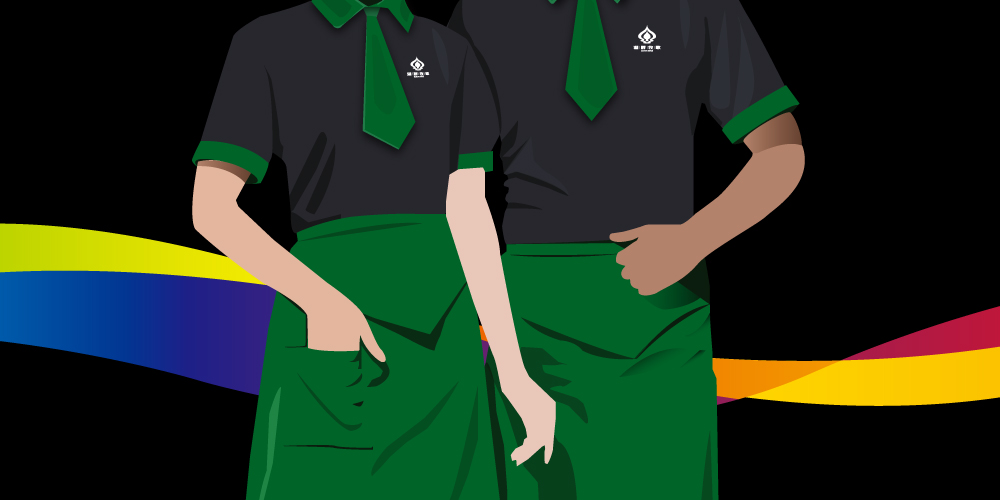 餐飲logo設計服裝應用案列_湖畔牧歌_北京logo設計公司_高瑞品牌